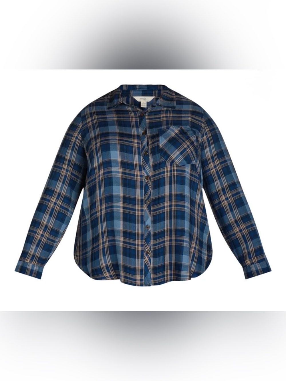 Terra & Sky Women's Plus Plaid Button-Down Shirt